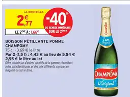 Intermarché Champomy boisson pétillante pomme offre