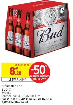 Intermarché Bud bière blonde offre