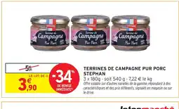 Intermarché Stephan terrine de campagne pur porc offre