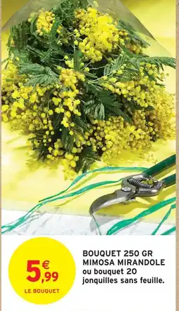 Intermarché Bouquet 250 gr mimosa mirandole ou bouquet 20 jonquilles sans feuille offre