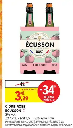 Intermarché Écusson cidre rosé offre