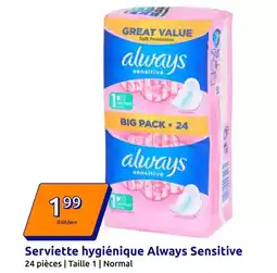 Action Always - serviette hygiénique offre