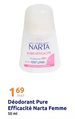 Action Narta - déodorant pure efficacité femme offre