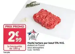 Promocash Promo - haché tartare pur boeuf 5% m.g offre