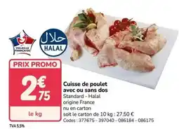 Promocash Promo - cuisse de poulet avec ou sans dos offre