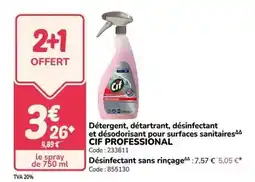 Promocash Cif - detergent, détarattant, désinfectant et désodorisant pour surfaces sanitaires offre