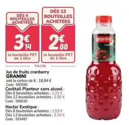 Promocash Granini - jus de fruits cranberry offre