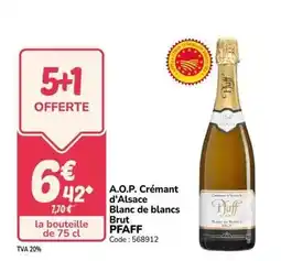 Promocash Brut - a.o.p. crémant d'alsace blanc de blancs offre
