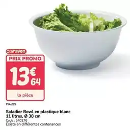 Promocash Araven - saladier bowl en plastique blanc 11 tires offre