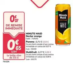 Promocash Minute maid - nectar orange offre