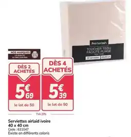 Promocash Serviettes airlaid ivoire offre