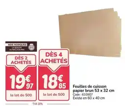 Promocash Feuilles de cuisson papier brun offre