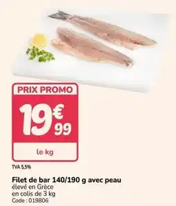 Promocash Promo - filet de bar 140/190 g avec peau offre