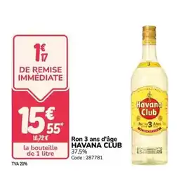 Promocash Havana club - ron 3 ans d'age offre