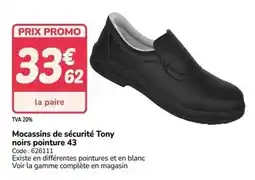 Promocash Promo - mocassins de sécurité tony noirs pointure 43 offre