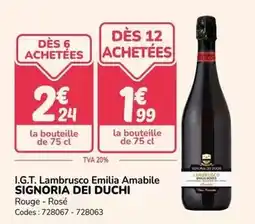 Promocash I.g.t. lambrusco emilia amabile offre