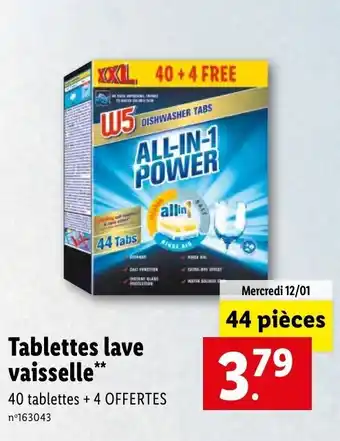 Lidl Tablettes lave vaisselle offre