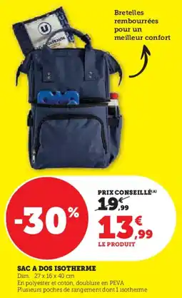 Super U Sac a dos isotherme offre