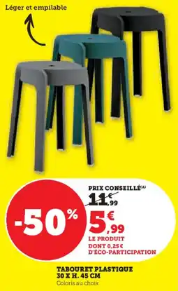 Super U Tabouret plastique offre
