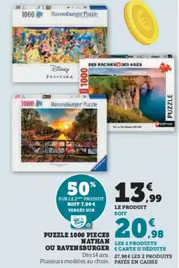 Super U Puzzle 1000 pieces nathan ou ravensburger offre
