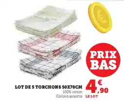 Super U Lot de 5 torchons offre