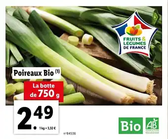 Lidl Poireaux bio offre