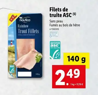 Lidl Filets de truite ASC offre