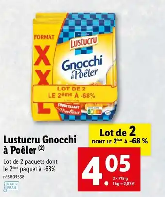 Lidl Lustucru gnocchi à poêler offre