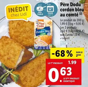 Lidl Père dodu cordon bleu au comté offre
