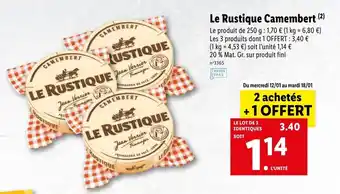 Lidl Le rustique camembert offre