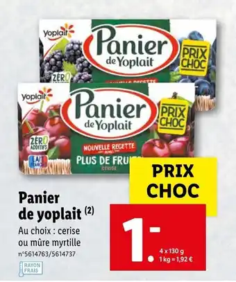Lidl Panier de yoplait offre