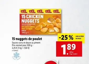 Lidl 15 Nuggets de poulet offre