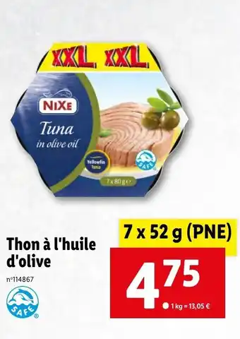 Lidl Thon à l'huile d'olive offre
