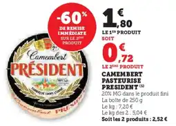 U Express Camembert pasteurise president offre