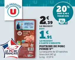 U Express Poitrine de porc fumee u offre