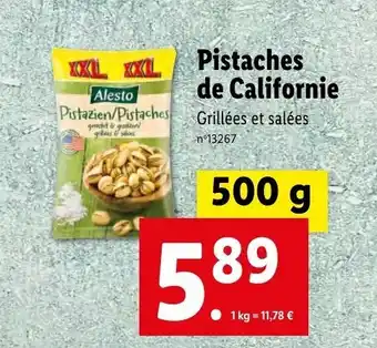 Lidl Pistaches de californie offre