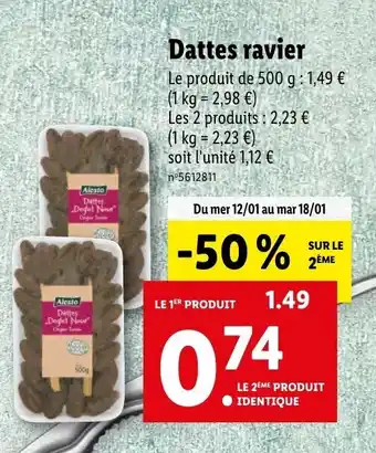 Lidl Dattes ravier offre