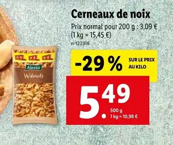 Lidl Cerneaux de noix offre