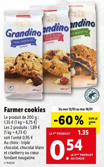 Lidl Farmer cookies offre