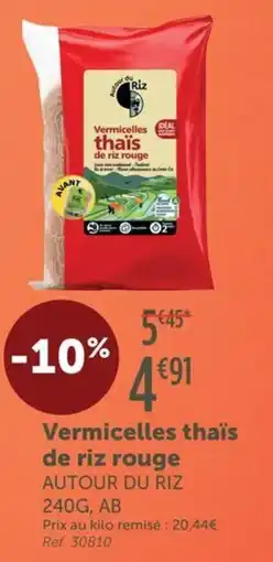 L'Eau Vive Vermicelles thaïs de riz rouge autour du riz offre