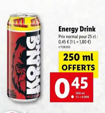 Lidl Energy drink offre