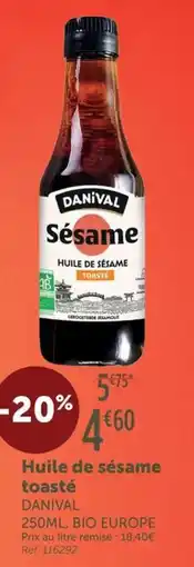 L'Eau Vive Huile de sésame toasté DANIVAL offre
