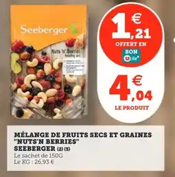 Utile Mélange de fruits secs et graines nuts'n berries seeberger offre