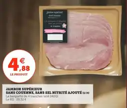 Utile Jambon supérieur sans couenne sans sel nitrité ajouté offre