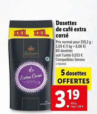 Lidl Dosettes de café extra corsé offre