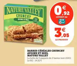 Utile Barres céréales crunchy avoine et miel nature valley offre