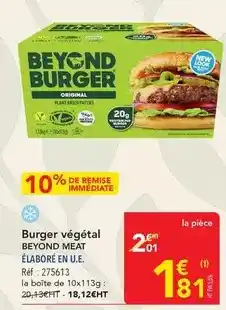 METRO Burger végétal beyond meat offre