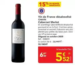 METRO Bien - vin de france désalcoolisé chavin offre