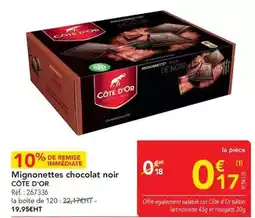 METRO Côte d'or - mignonnettes chocolat noir offre