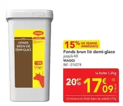 METRO Fonds brun lié demi-glace maggi offre